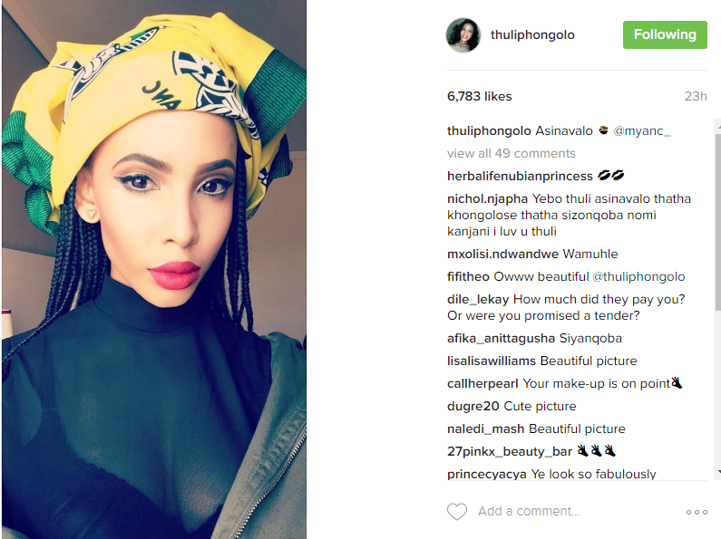 Actress Thuli Phongolo Is Proud To Support ANC! - Youth 
